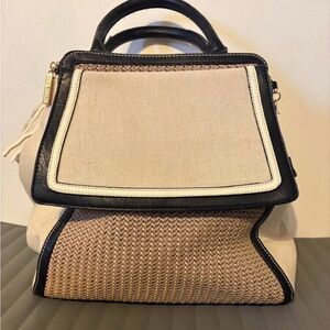 Céline Dion Top-Handle Satchel bag in Beige and Black